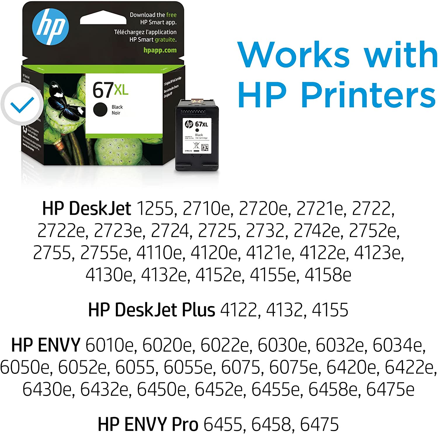 HP 67XL Black High-yield Ink Cartridge.