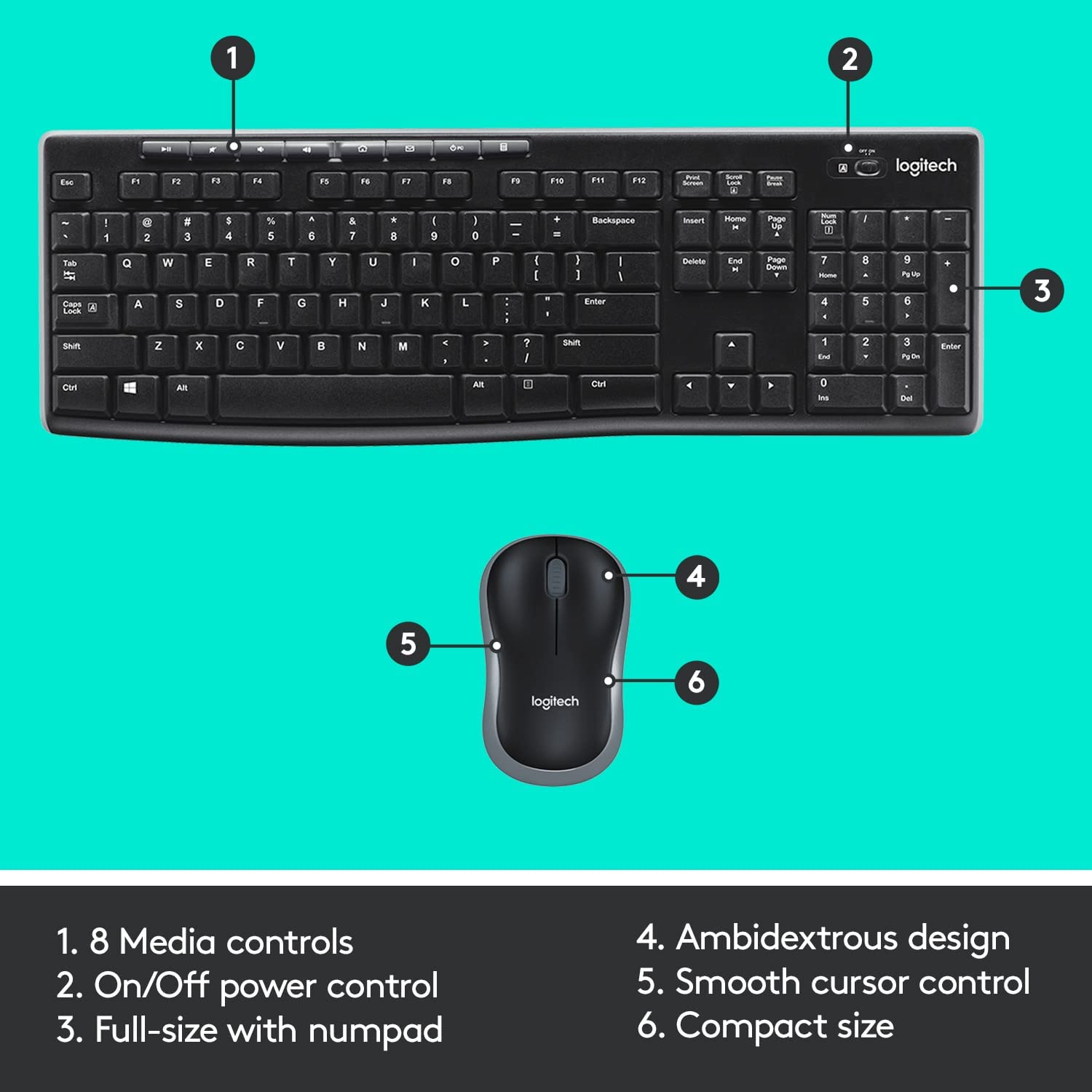 Logitech MK270 Wireless Keyboard and Mouse Combo_