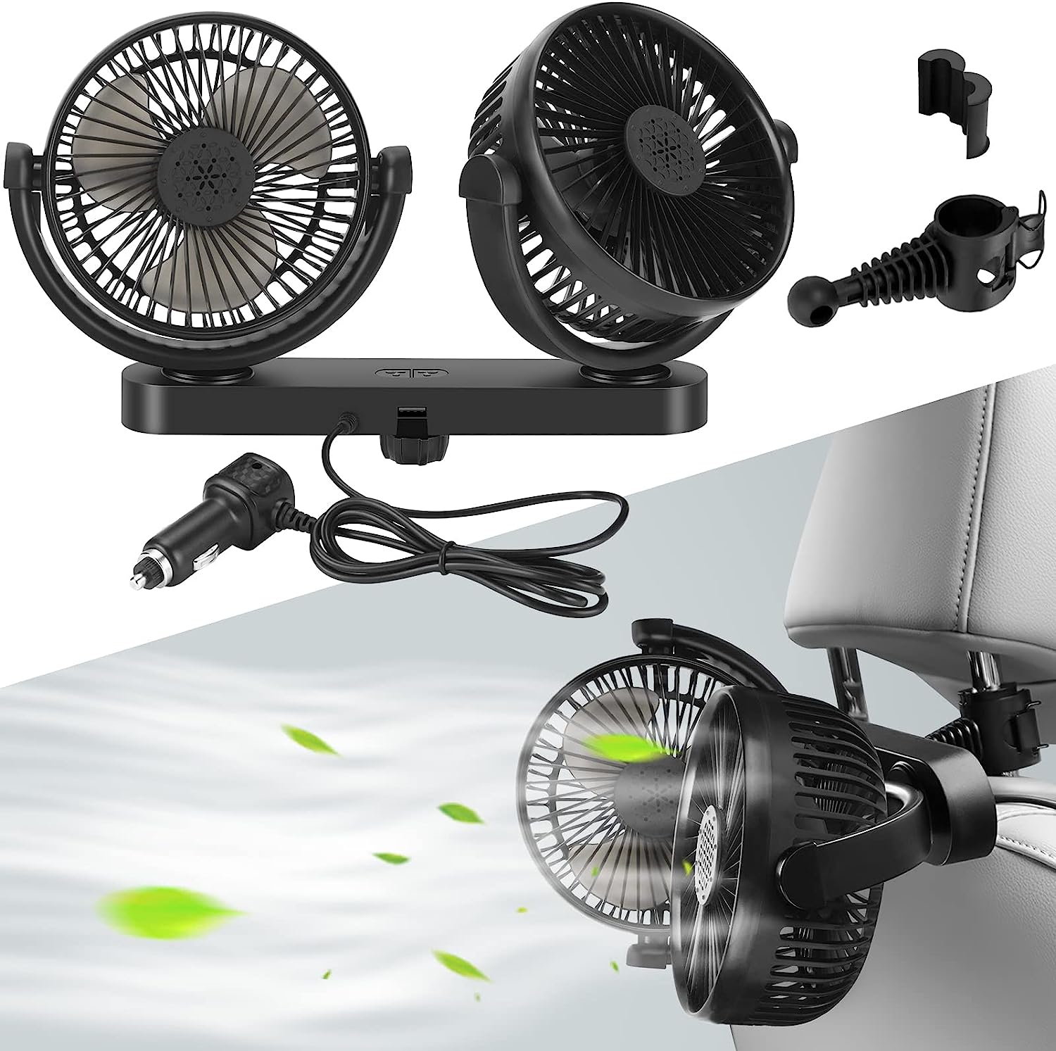 KKUYT 12V Car Fan for Backseat: Your Perfect Summer Drive Companion