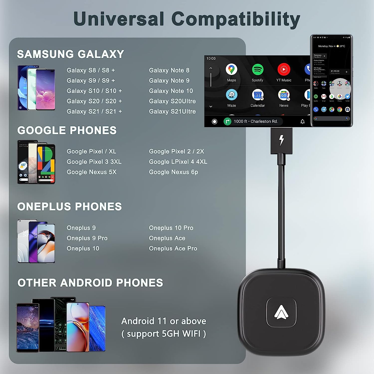 Uxeunrps Wireless Android Auto Adapter