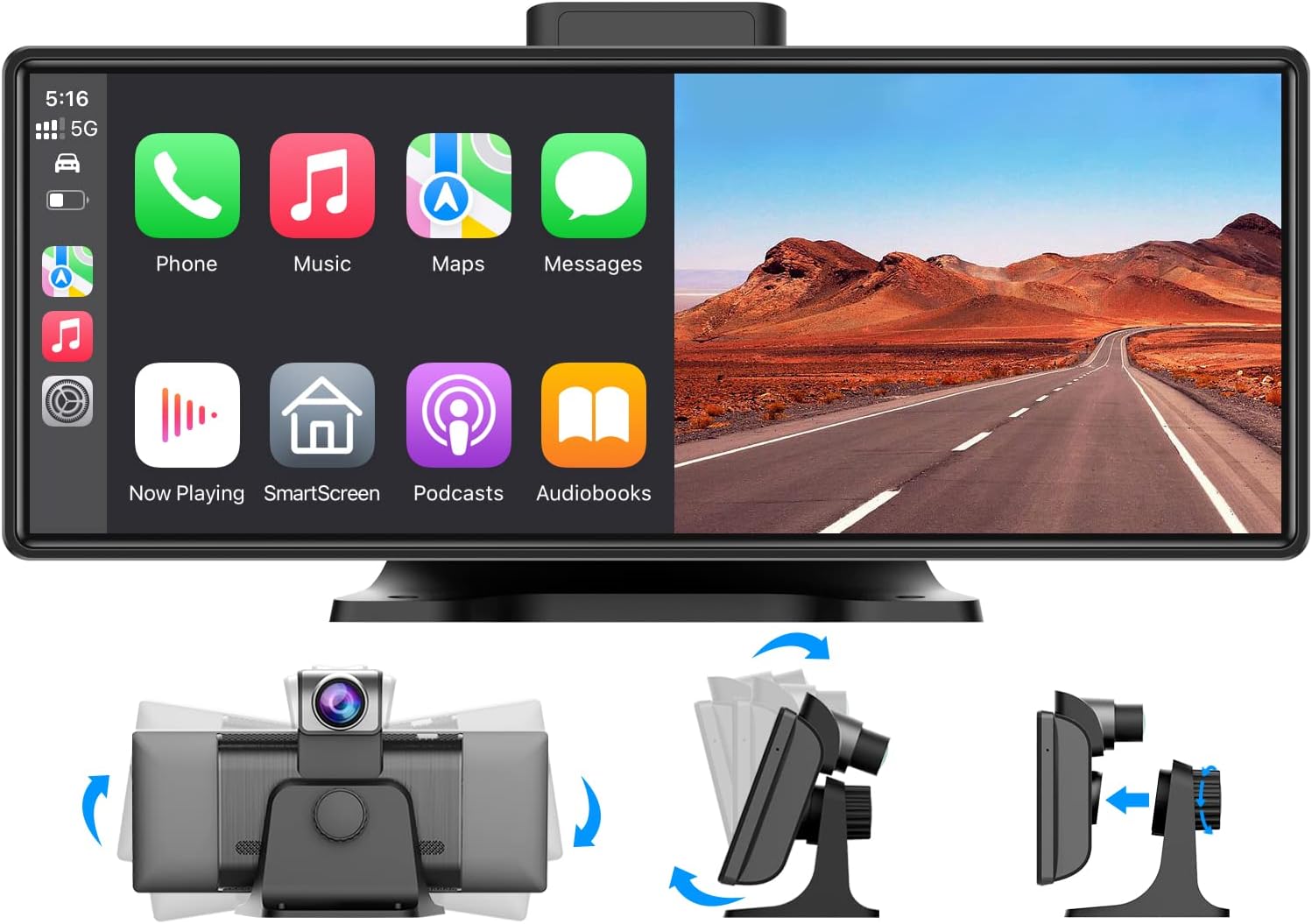 Westods 10.26″ Wireless Carplay & Android Auto Screen: 2.5K Dash Cam, Bluetooth & More.