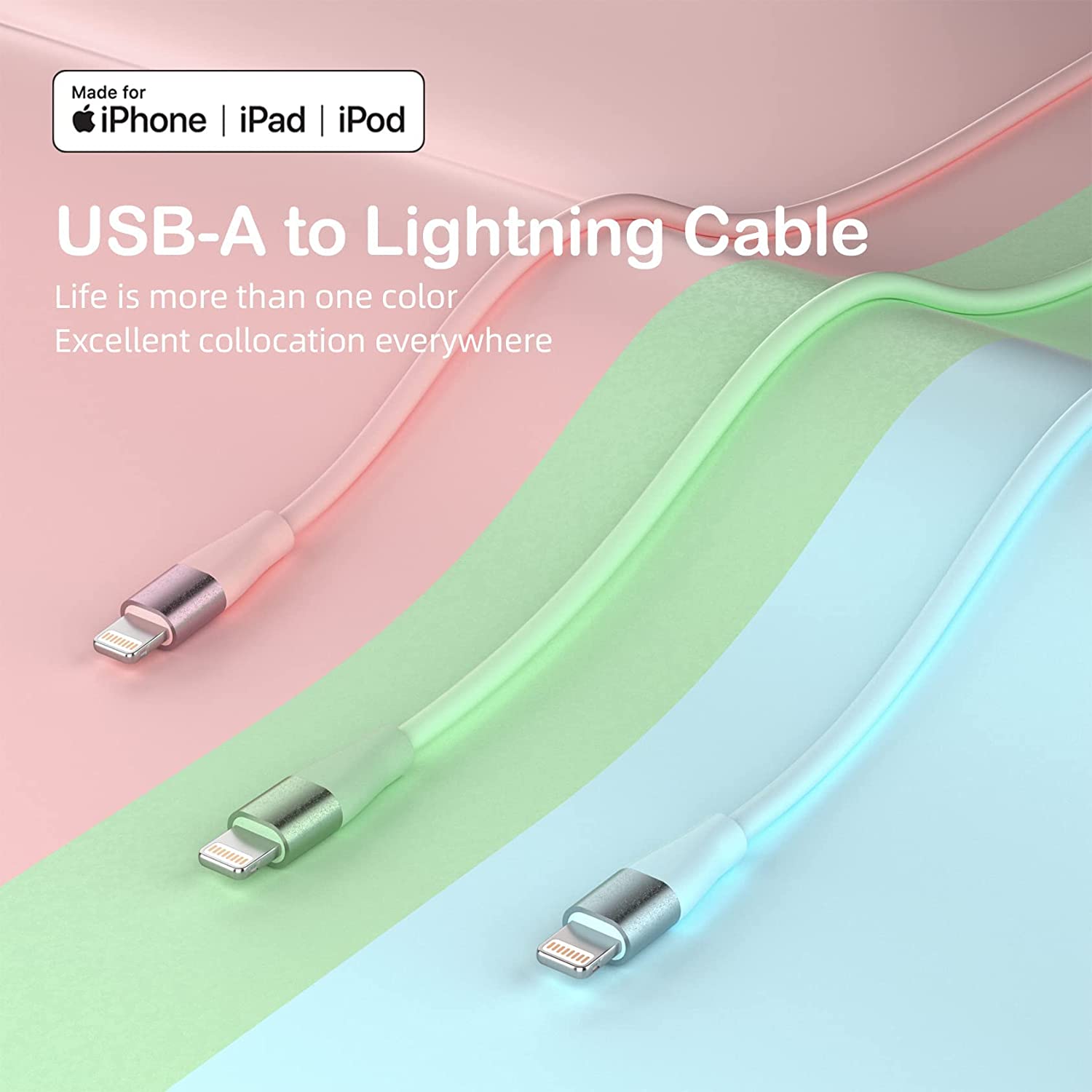 iPhone Charger, Apple MFi Certified, Lightning Cable.