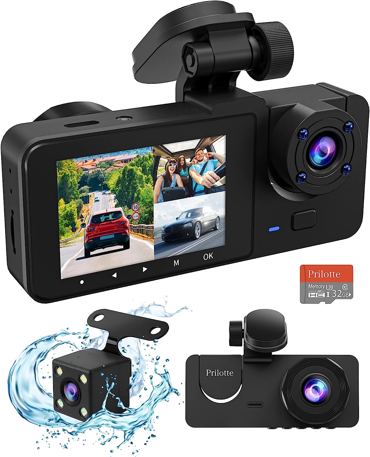 Uncover the Truth with 3-Channel Dash Cam: Your In-Car Security Guard.