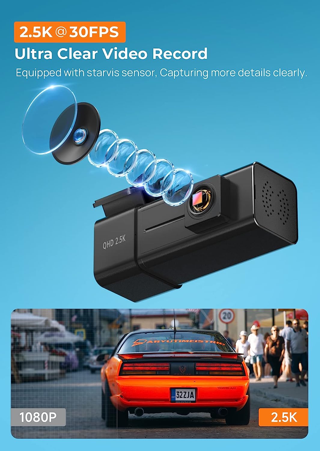 E-YEEGER Dash Cam QHD 1440P