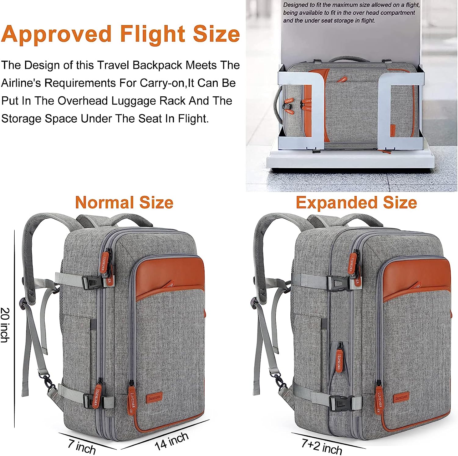 Extra Large 40L Flight-Approved Carry On Backpack