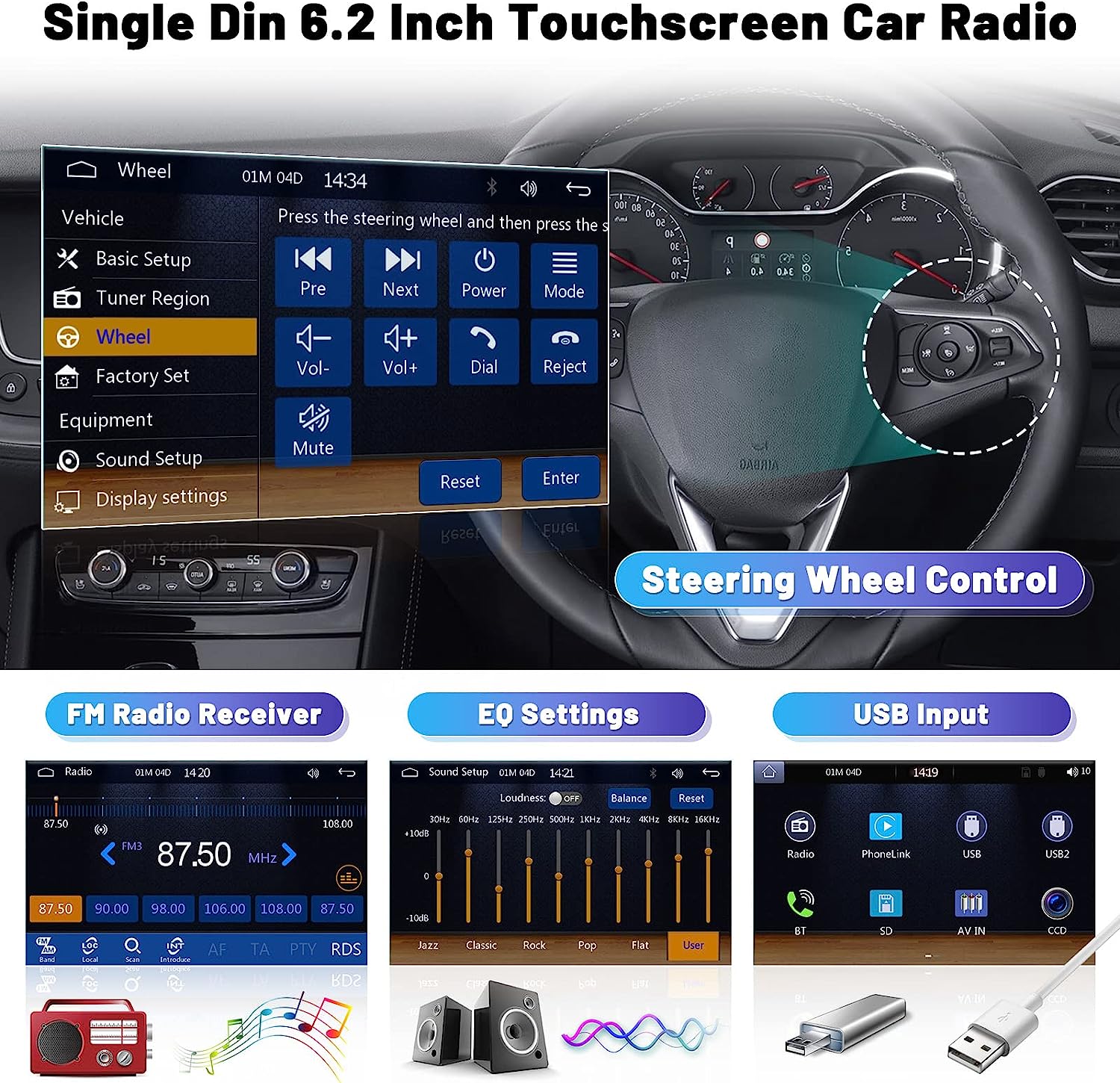 Hikity Bluetooth Single Din Car Stereo. Introduction