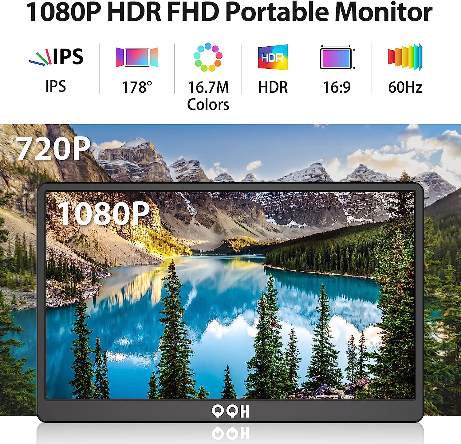 QQH 15.6" Portable Travel Monitor