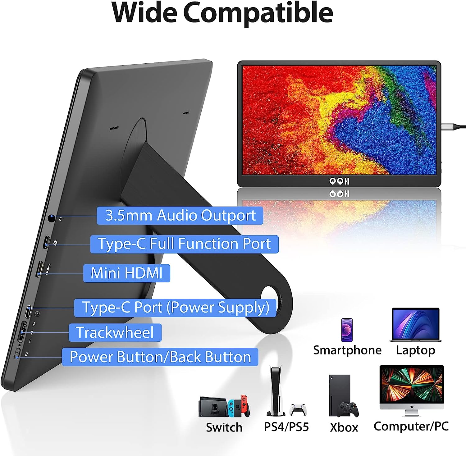 QQH 15.6" Portable Travel Monitor