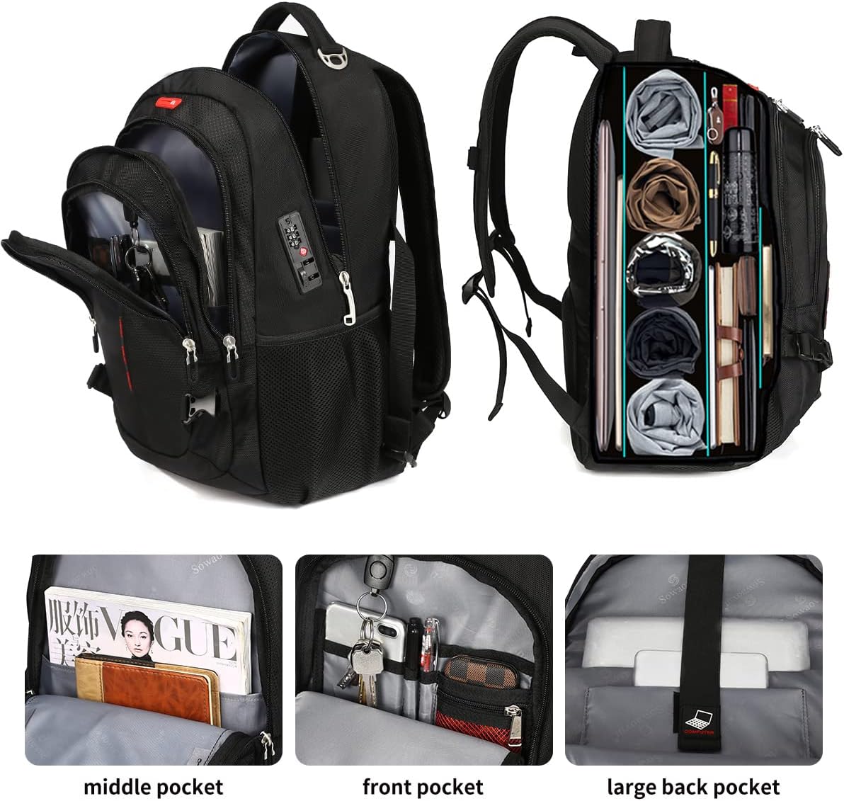 Sowaovut Travel Laptop Backpack